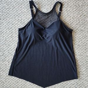 Women's UPF 50 High Neck Mesh Tankini Top